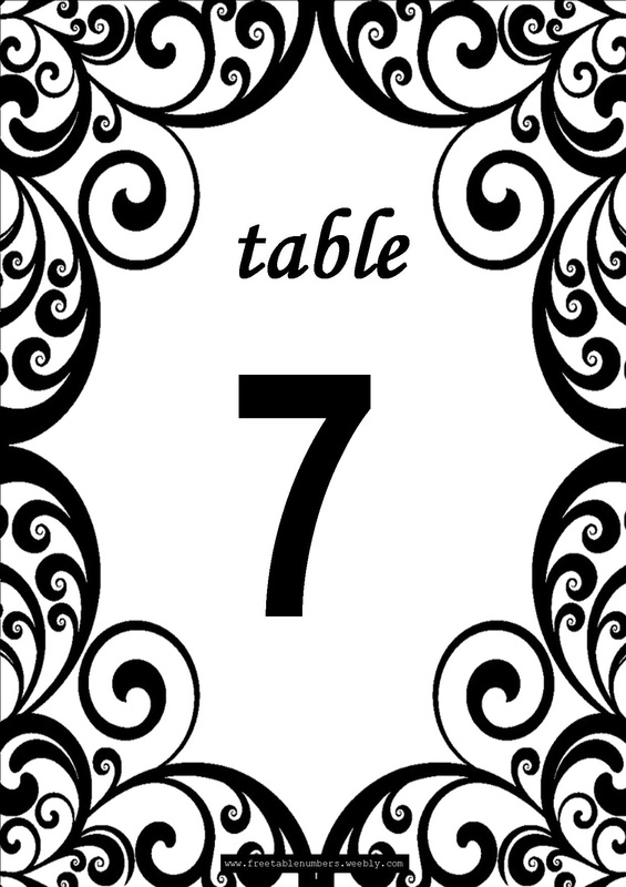 Free Swirls Printable DIY Table Numbers Free Table Numbers